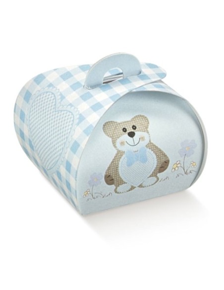 10 Hellblaue Teddybär Cupcakes 40x40x35mm