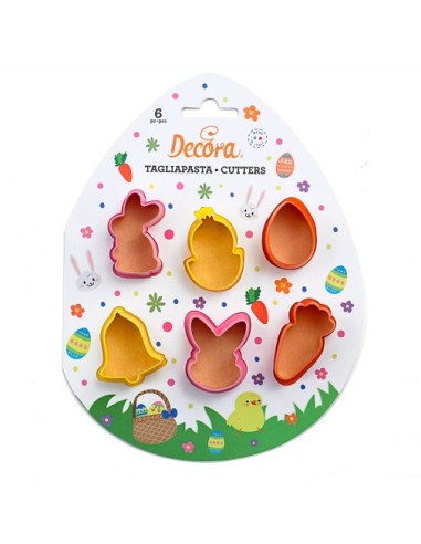 Kit 6 Mini-Ostern-Kunststoffausstecher