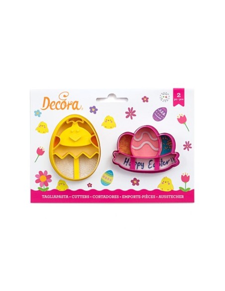 Kit 2 Plastikausstecher Küken und Eier