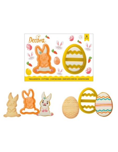 Kit 2 Plastikschneider Hase und Ei