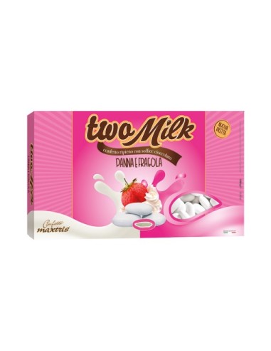 Confetti Maxtris TwoMilk Creme und Erdbeere 1Kg