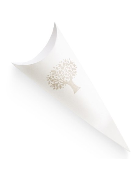 Cono Porta Riso Albero della Vita Bianco