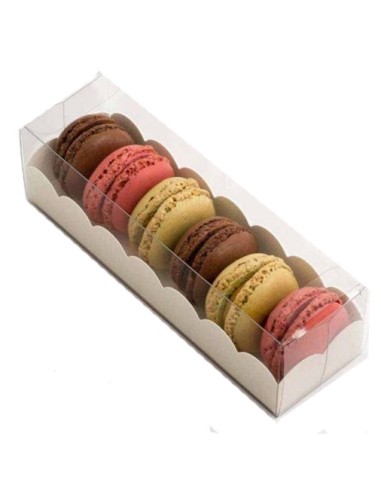 10 Macarons Boxen Weißes Leder...