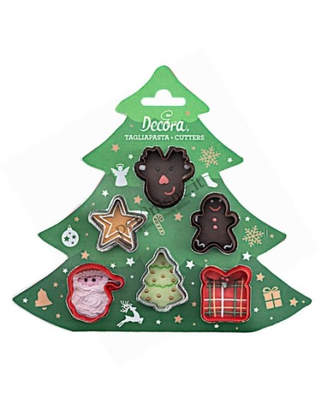 Set mit 6 Mini-Weihnachtsausstechern aus Kunststoff