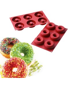 6/8/18 forme Set of 3 stampi antiaderenti per forno Stampi in silicone per ciambelle Donut Molds 
