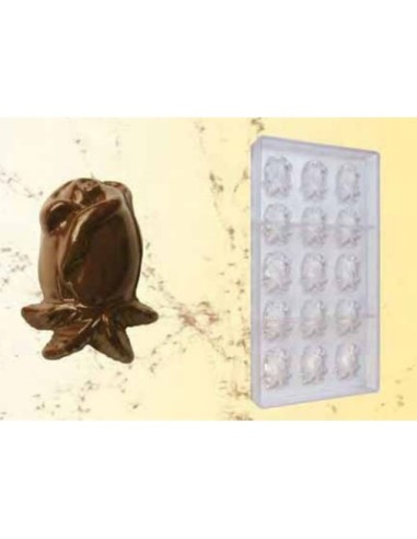 Rosa Knospen-Schokoladenform 7gr 40x29xh13,7 mm