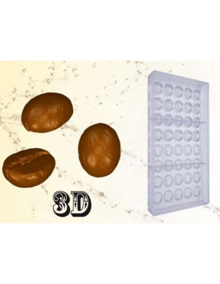 2gr Kaffeebohnen-Schokoladenform 21x16 mm
