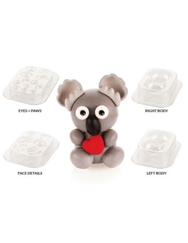 Set 4 stampi per cioccolato Koala