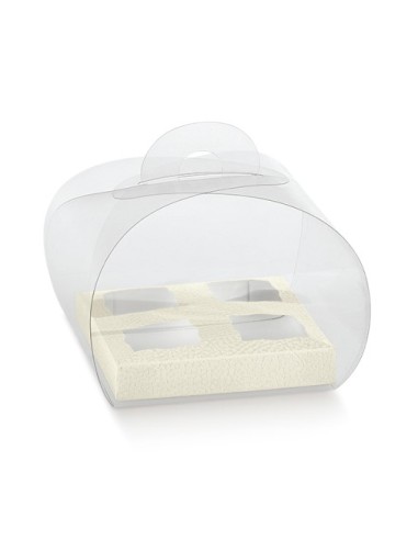 Cupcake-Box transparent + gestanzter Boden 12x12xh10cm