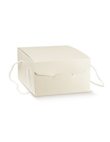 Box mit weißen Lederschnüren 33,5x23,5xh14cm