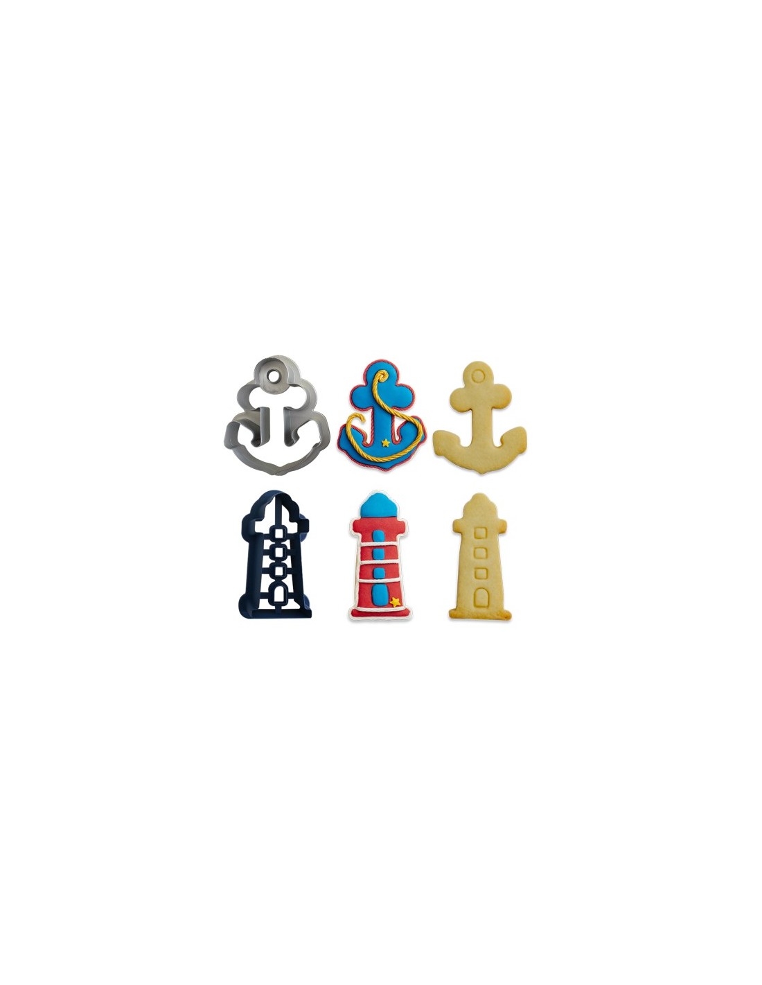Set 50 Palloncini Lattice Marittimi 30 Cm - Tema Nave, Ancora E Faro - Biodegradabili