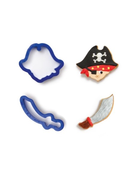Set 2 Piraten- und Säbel-Kunststoffausstecher