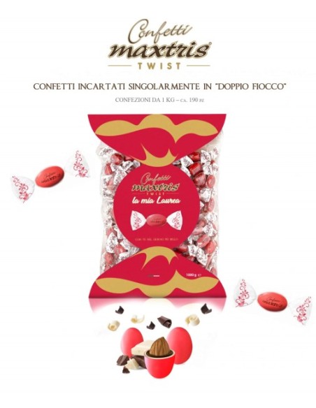 Konfettibeutel Maxtris Twist Rossi 1kg
