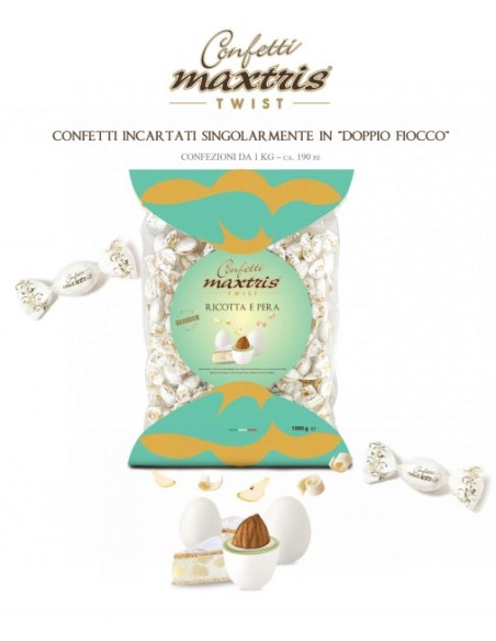 Confetti Maxtris - Twist Bianco kg.1 Incartati Singolarmente