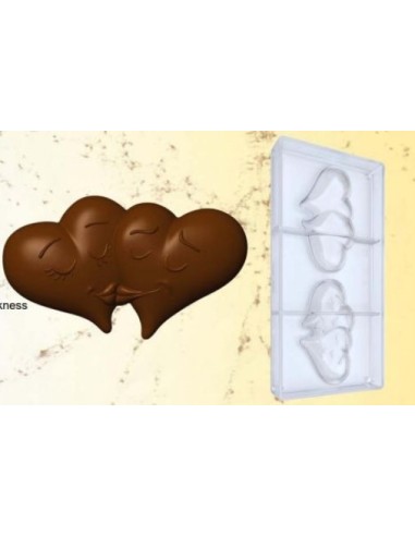 Stampo cioccolato cuore bacio 95gr 120x70 mm