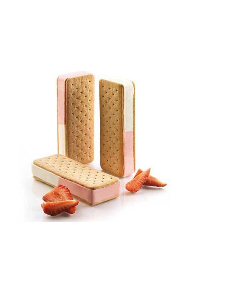 Set 2 stampi silicone gelato Biscotto Slim