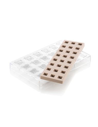 Kit stampi cioccolato tritan Quadro 01 25x25xh15mm