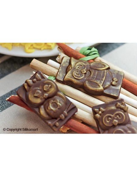 Stampo in silicone Choco Tags Gufi