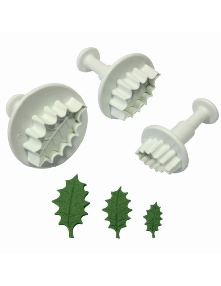 Set mit 3 Stechpalmen-Austreibungsformen
