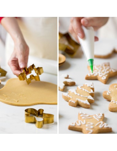 Weihnachtlich gemustertes goldenes...