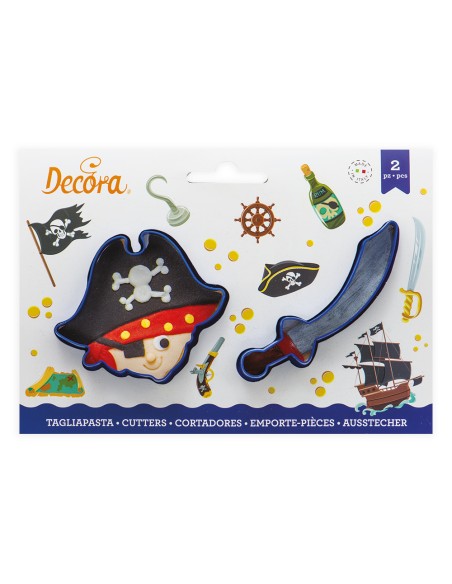 Set 2 Piraten- und Säbel-Kunststoffausstecher