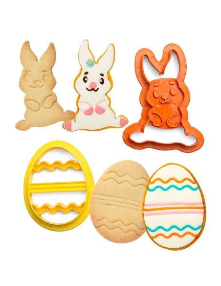 Kit 2 Plastikschneider Hase und Ei