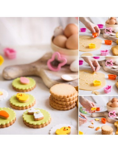 Kit 6 Mini-Ostern-Kunststoffausstecher