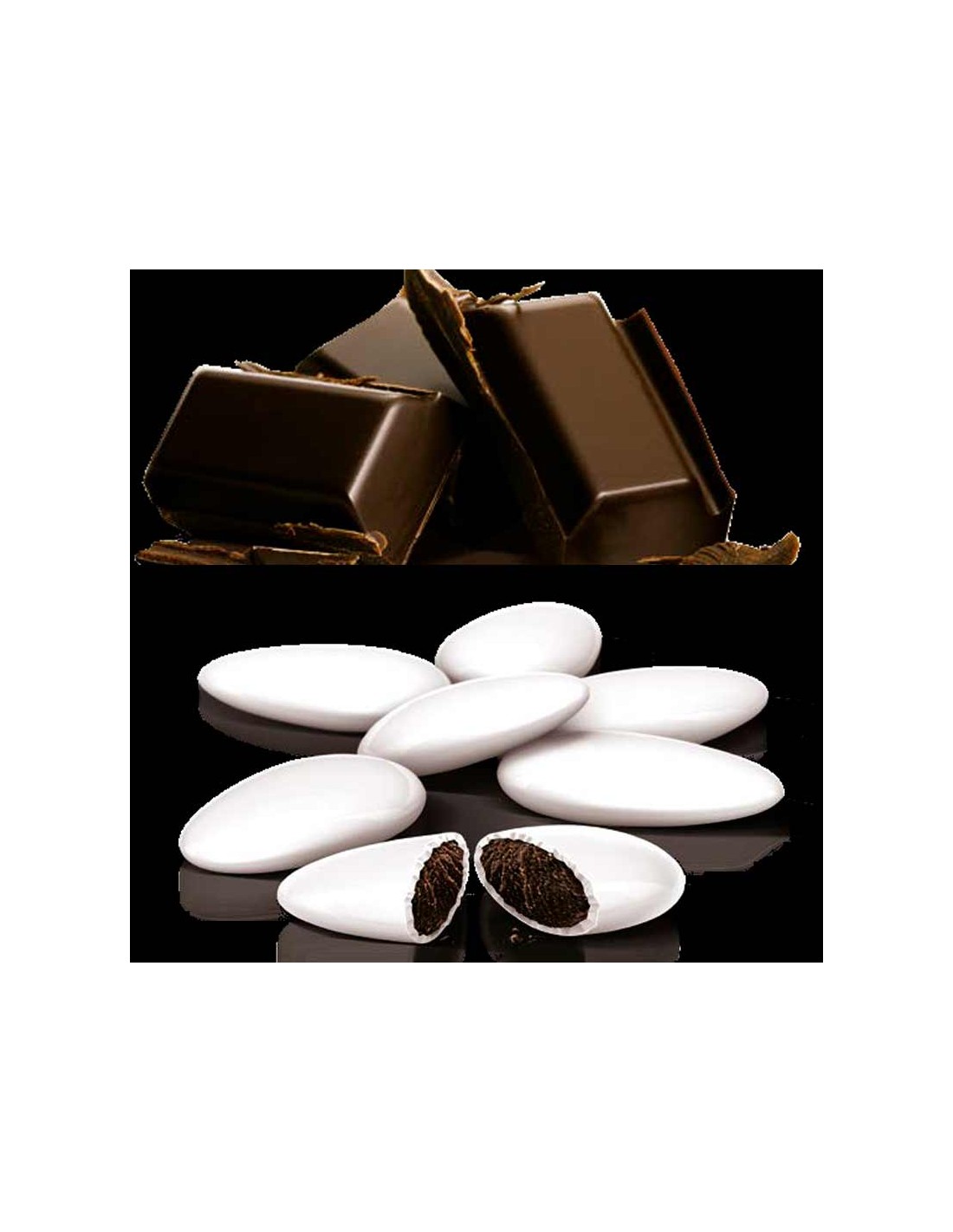 Confetti Crispo Snob al cioccolato fondente bianchi 1 kg