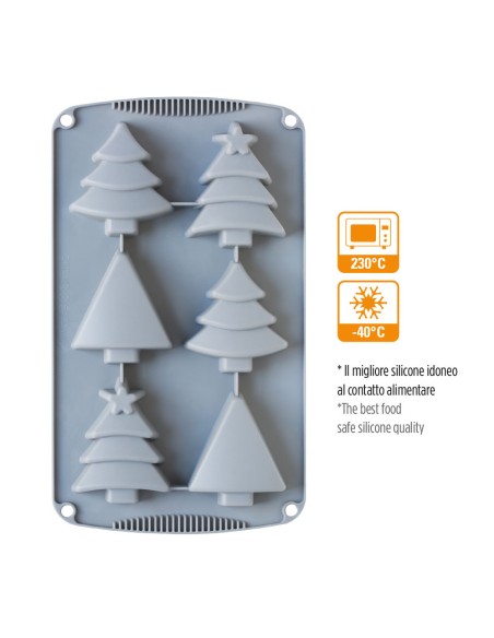 6-fach Silikonform Weihnachtsbäume