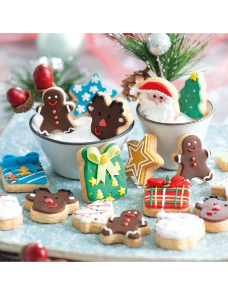 Set mit 6 Mini-Weihnachtsausstechern aus Kunststoff