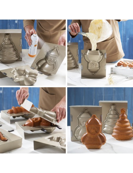 Stampo 3D Babbo Natale 15,5x8xh20 cm + ricettario